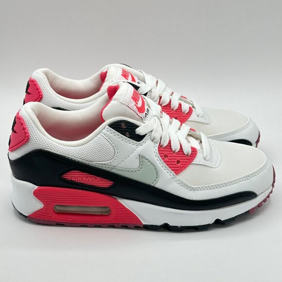 Women’s Nike Air Max 90 White-Light Silver-Aster Pink  DH8010-105 Size 5.5 - Picture 5 of 12
